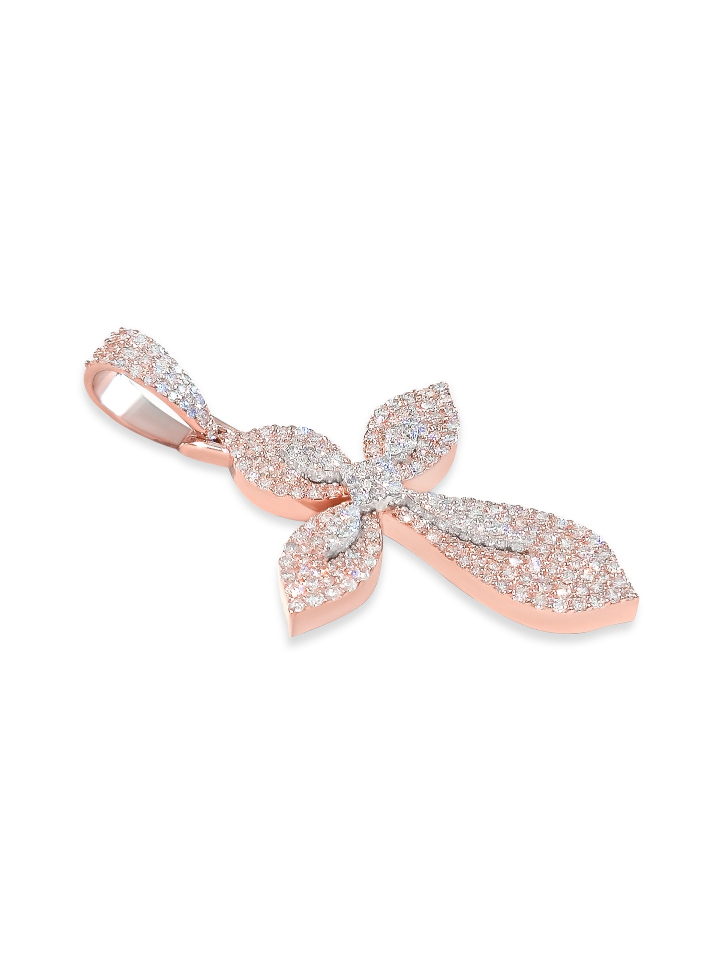 FLOWER SHAPE DIAMOND CROSS