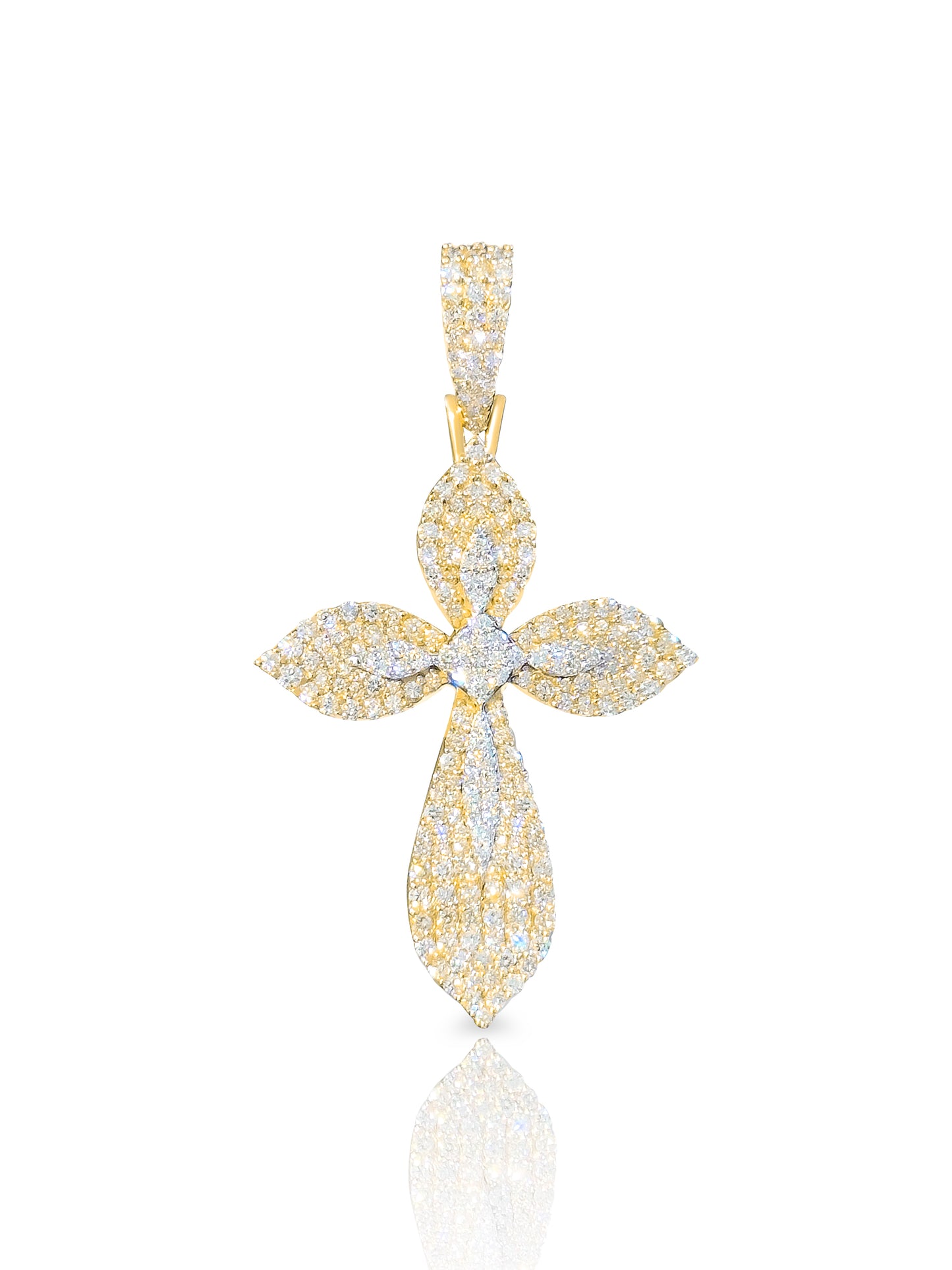 FLOWER SHAPE DIAMOND CROSS