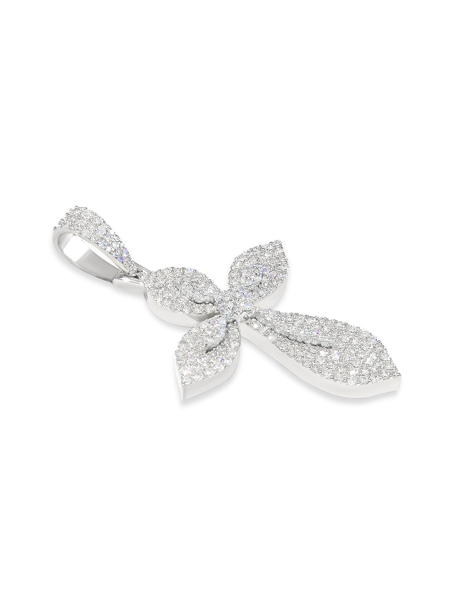 FLOWER SHAPE DIAMOND CROSS
