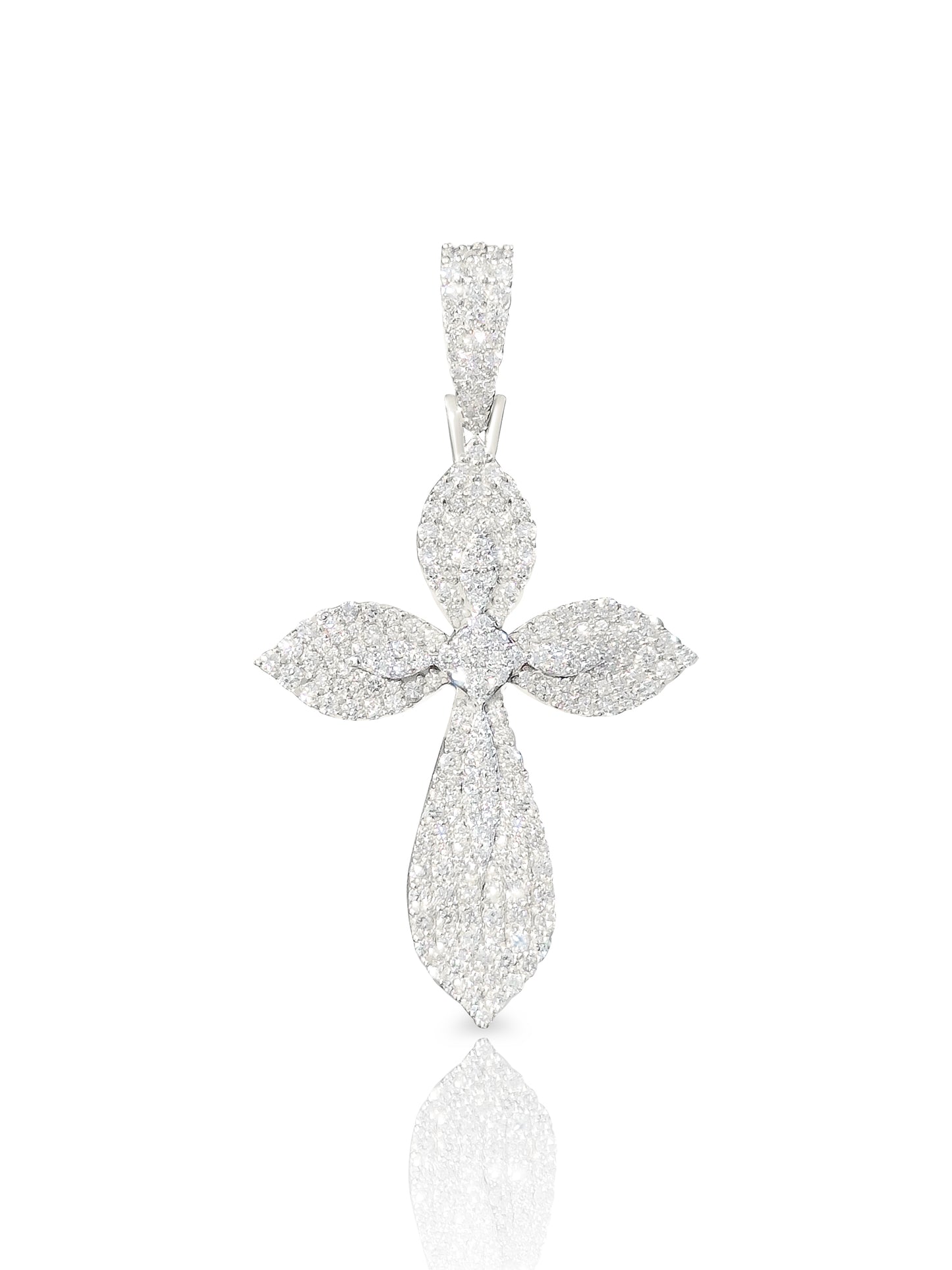 FLOWER SHAPE DIAMOND CROSS
