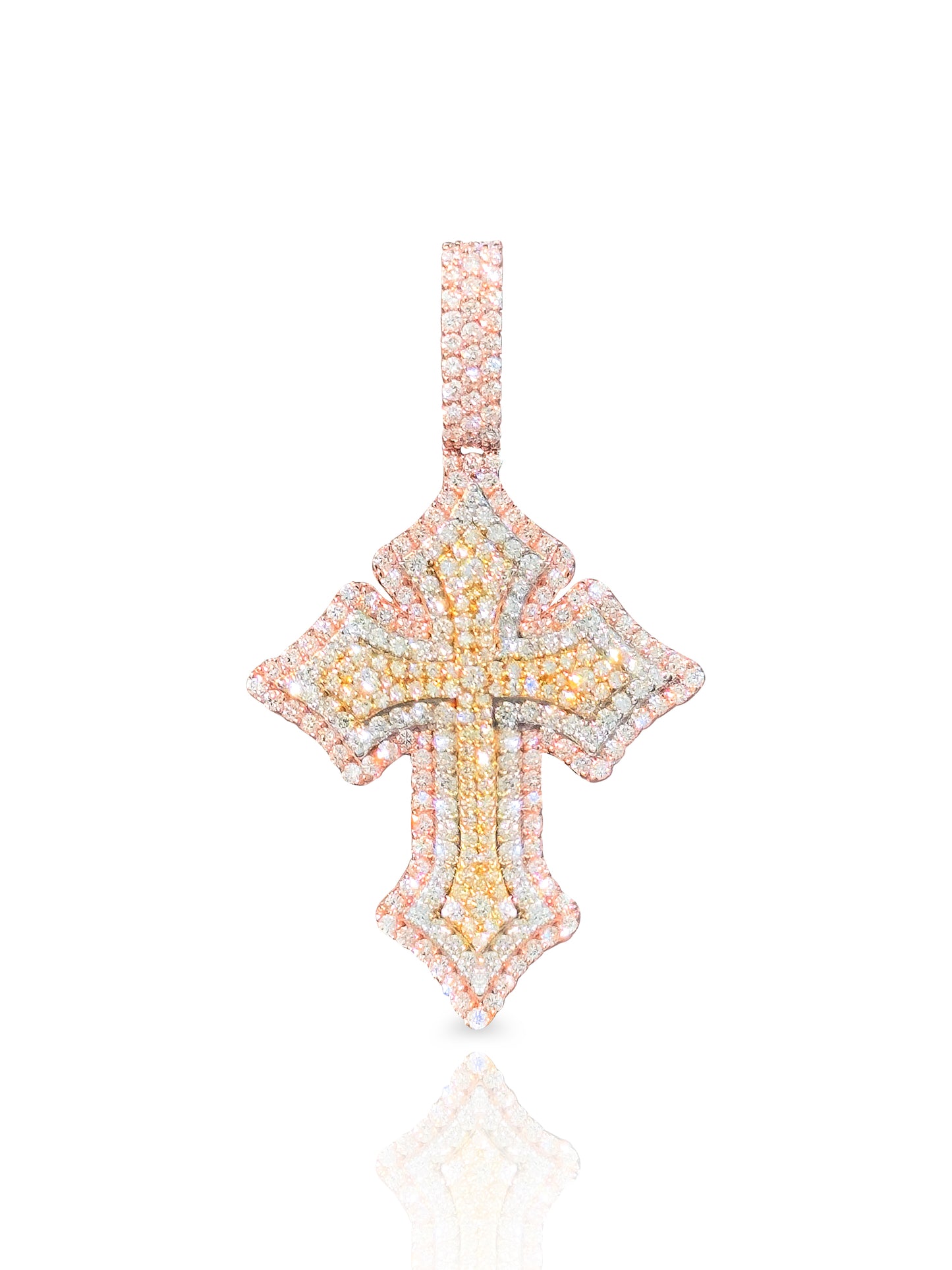 3-TONE DIAMOND CROSS