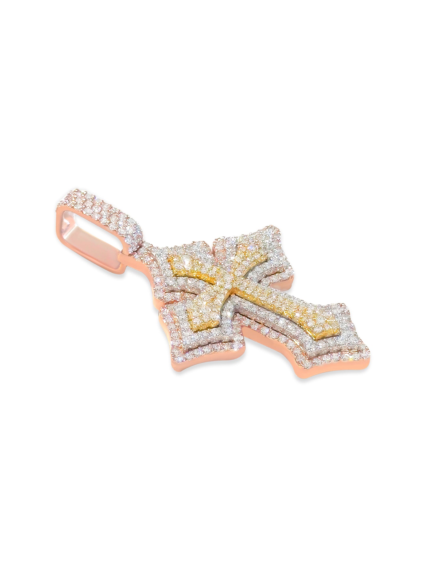 3-TONE DIAMOND CROSS